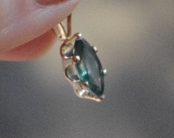 Natural Faceted Green Topaz in 14kt gold fill Snaptite setting