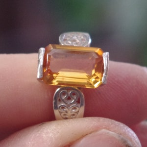 Natural Citrine in Sterling Silver ring