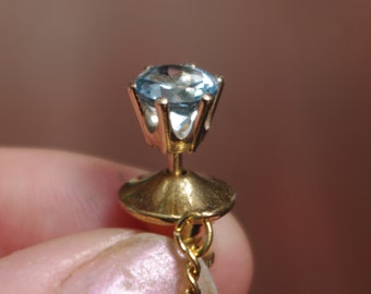 Natural Topaz in 14kt Solid Gold Tie Tack