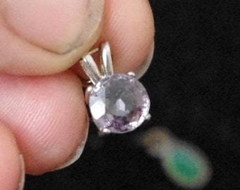 Light Purple Natural Amethyst in Sterling Silver pendant