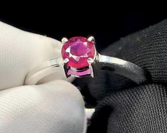Pretty Natural Ruby in Sterling Silver Ring