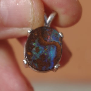 Natural Australian Boulder opal pendant
