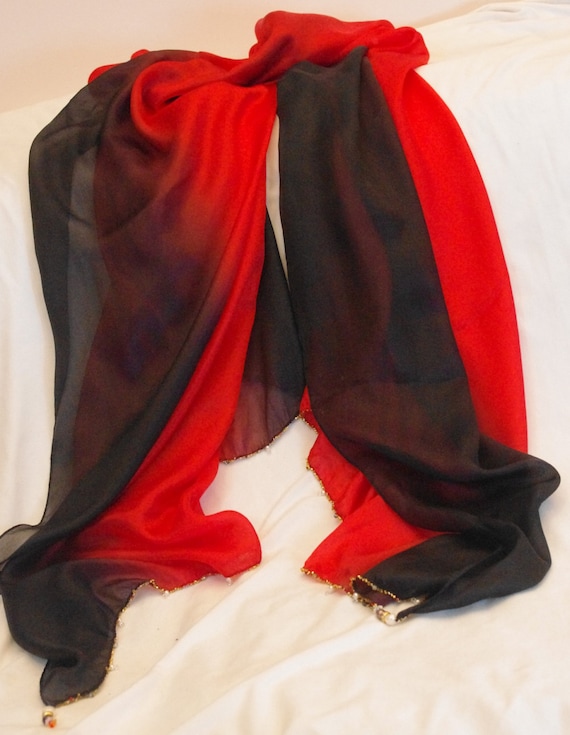 Donna Estate casual colorato tinta tinta unita chiffon sottile sciarpa di seta regolare scialle sole sciarpa uomo, Colore: rosso, Taglia unica