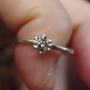 Natural Champagne Diamond Solitaire in 14kt Solid White Gold Ring
