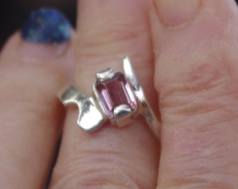 Pink Tourmaline in Sterling Silver Ring