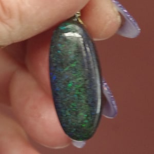 Slim and pretty Fairy boulder opal pendant