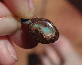 Wonderful Australian Boulder Opal pendant on Sterling Silver bail