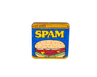 Spam Pin, Magnet, Keychain, or Jibbitz | Spam-Si-Log, Spam Fan Art, Filipino Food, Filipino Culture, Philippines Pins, Philippines Art