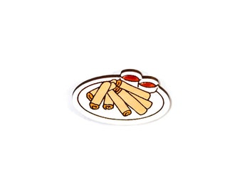 Lumpia Pin, Magnet, Keychain, or Jibbitz | Spring Rolls, Filipino Lumpia, Filipino Food, Filipino Dish, Filipino Pins, Philippines Art