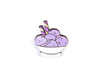 Ube Ice Cream Pin, Magnet, Keychain, or Jibbitz