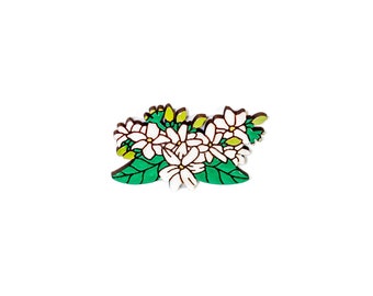 Sampaguita Floral Pin, Magnet, Keychain, or Jibbitz | Jasminum Sambac, Arabian Jasmine, Philippines National Flower, Gift, Filipino Pins