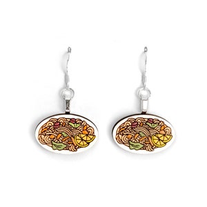 Pancit Noodles Earrings, Handpainted © 2019
