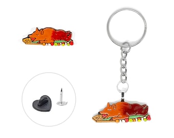 Lechon Pin, Magnet, Keychain, or Jibbitz, Handpainted © 2019