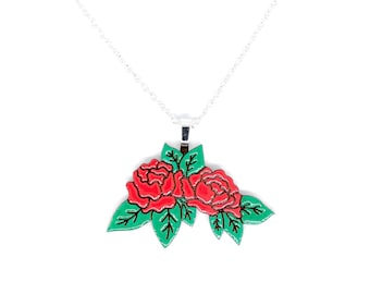 Collar Rosa para la Ocasión, Pintado a Mano © 2019
