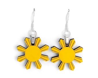 Philippine Sun Earrings, Handpainted © 2019