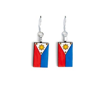 Philippine Flag Earrings | Filipino Pride, Pinay, Pinoy, Filipinx, Filipina, Filipino, Philippines Gift, Filipino Jewelry, Philippines Art