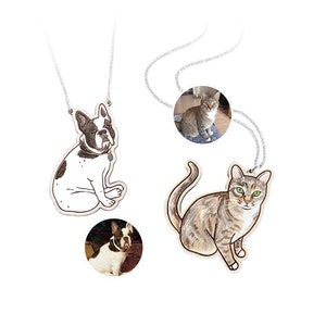 Custom Painted Pet Cat, Dog, or Other Animal | Necklace, Keychain, Magnet, Pin