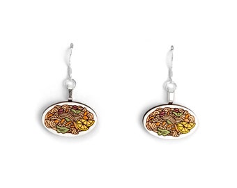 Pancit Earrings | Pancit Bihon, Pancit Canton, Filipino Food, Filipino Art, Philippine Gifts, Philippines Art, Filipino Jewelry, Noodles