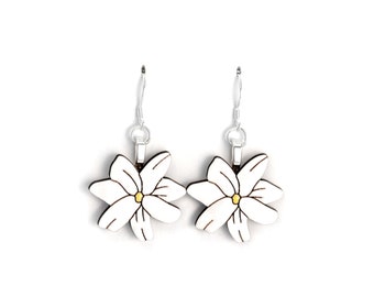 Sampaguita Flower Earrings | Jasmine Flower Earrings, Filipino Culture, Philippines Gifts, Filipino Jewelry, White Flowers