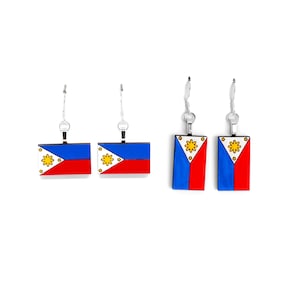 Philippines Flag Earrings, Handpainted © 2019