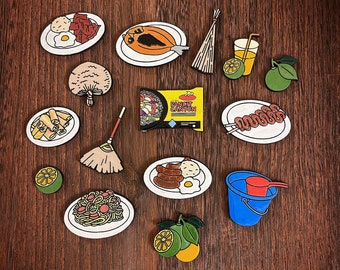 Filipino Food & Objects as Pins, Magnets, Keychains, Jibbitz, or Wood Veneer Stickers | Philippine Gifts, Philippines Art, Filipino Culture