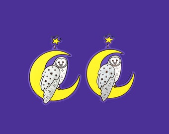 Night Owl on The Moon Earrings