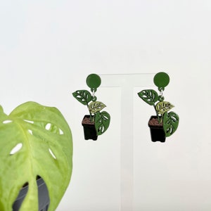 Boucles d'oreilles plante Monstera Deliciosa image 4