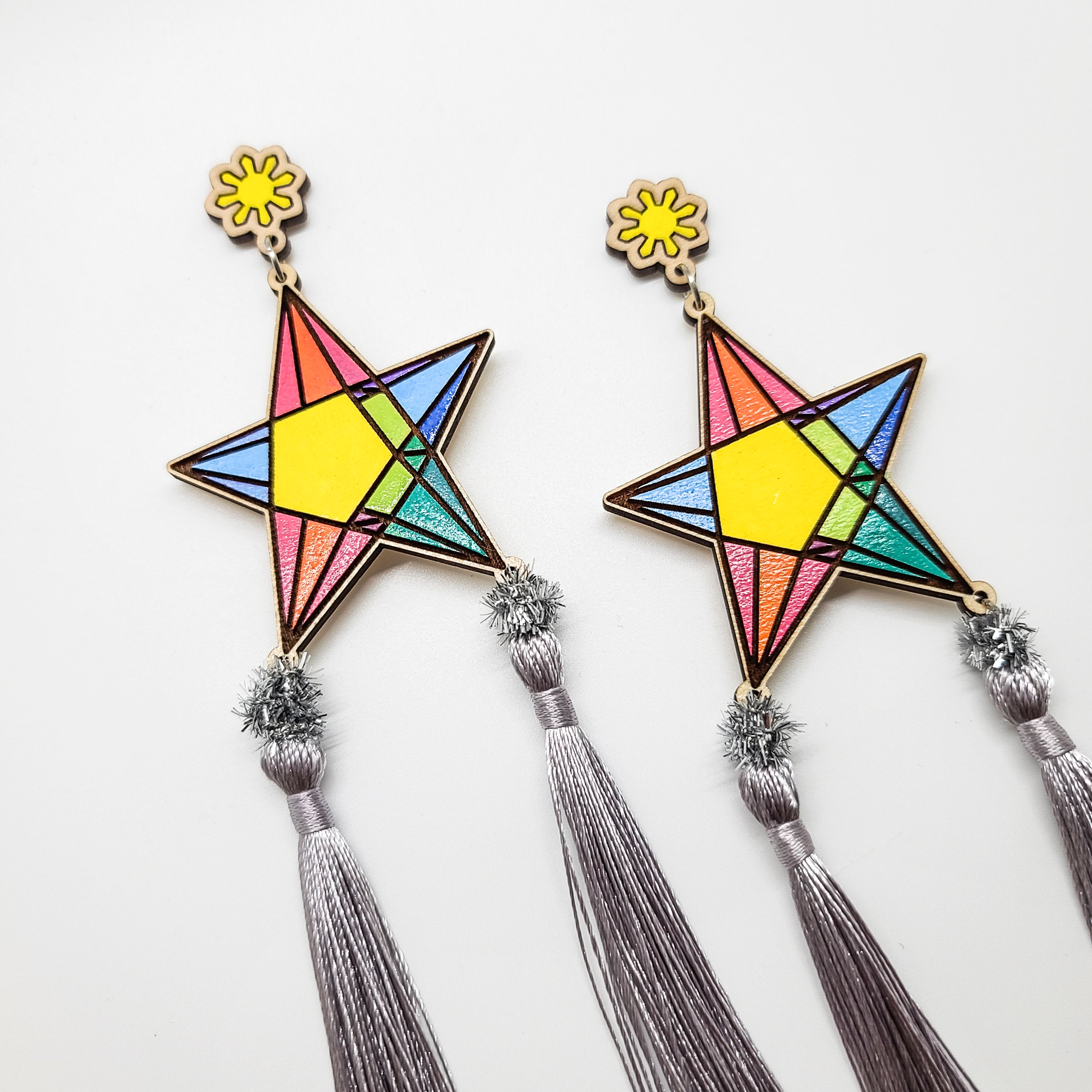 Parol Ornament Earrings Filipino Parol Wood Earrings Parol | Etsy