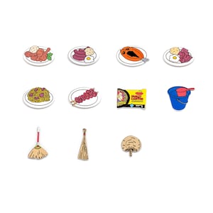 Filipino Food & Objects as Pins, Magnets, Keychains, or Jibbitz, Handpainted © 2019