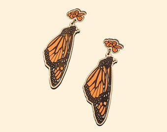 Monarch Butterfly Wings Earrings