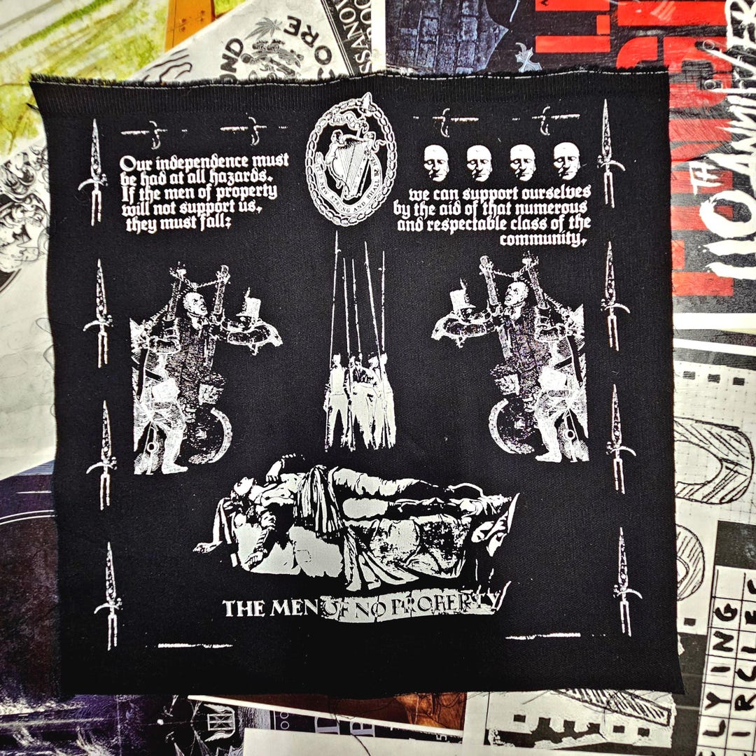 Men Of No Property Screen Printed Back Patch Punk Black Metal men-of-no-property-screen-printed-back-patch-punk-black-metal