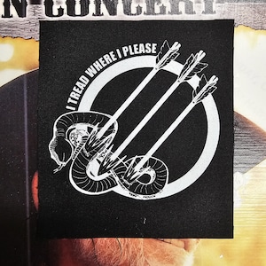 Anti-fascist "Tread Where I Please" punk patch | crust | political | anarchist | iron front
