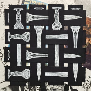 As Many Knives as Possible number 2 "Question & Answer" - screened patch | punk | goth | metal | crust | folk | illustration | Sew on