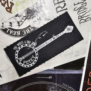 Fantastic Mr. Fox Patch - "You Wrote a Bad Song Petey" silkscreen punk patch | indie | film | folk