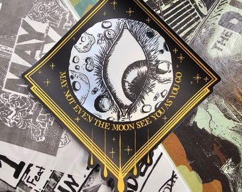 A Thief's Prayer, holographic sticker | vaporwave| decal | punk | goth | magic | dnd | spooky |