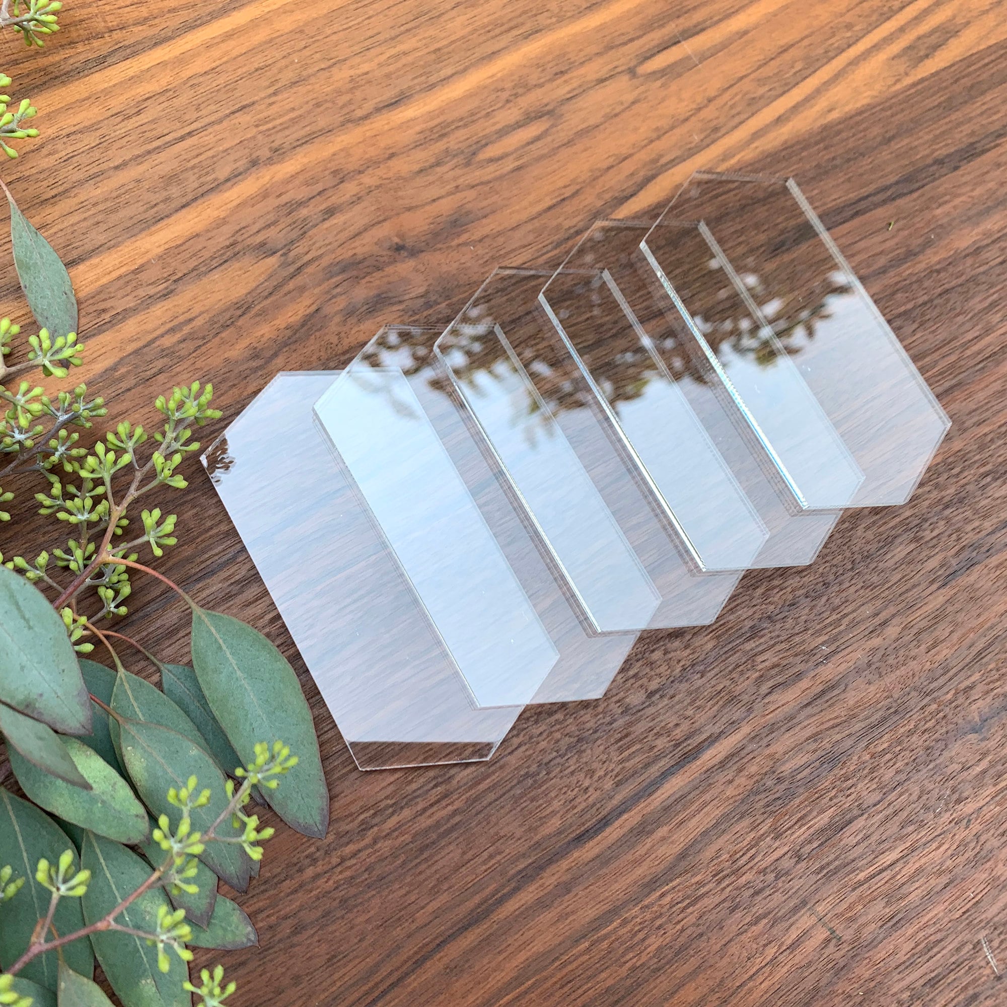 DIY Blank Acrylic Modern Hex Name Tags SET OF 5 Clear Resin Etsy