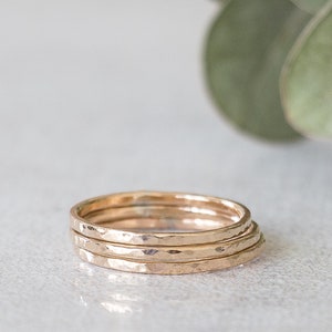 Hammered gold ring, stackable rings gold, thin gold ring, thin hammered ring, 14k gold filled ring, thin hammered gold band, stacking rings