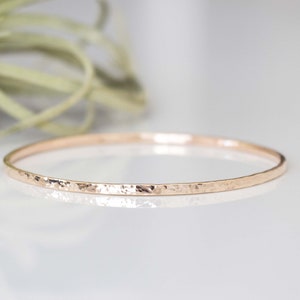 Oval 14k gold filled bangle bracelet, thick gold bangle, thick gold bracelet, oval bangle bracelet, hammered gold bangle bracelet, handmade