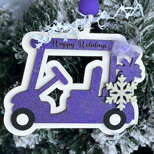 Golfwagen, Geschenke, Weihnachten, Einzigartig, Mama, Papa, Laserschnitt, Holz, Lasergeschnittene Holzornamente, Geschenk für Golfliebhaber, Vatertag, Muttertag, Dekor