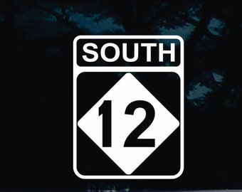 NC 12 - South! OBX vacation die cut vinyl window decal [a-1644]