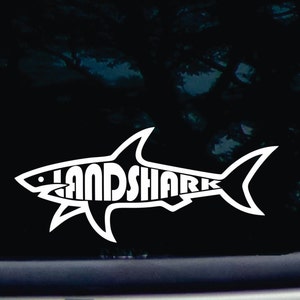 LANDSHARK! funny die cut vinyl window decal  [a-1828]