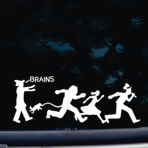 Zombies on the yellow brick road - BRAINS! - funny die cut vinyl window decal  [a-1062]