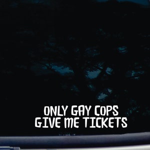 Calcomanía de vinilo divertida de policías gays para coche, camioneta y portátil (8x2)