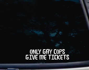Calcomanía de vinilo divertida de policías gays para coche, camioneta y portátil (8x2)