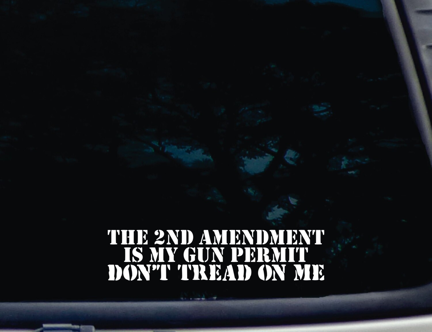 The 2nd amendment is my gun permit - Don't tread on me! - funny die cut vinyl window decal  [a-1963]