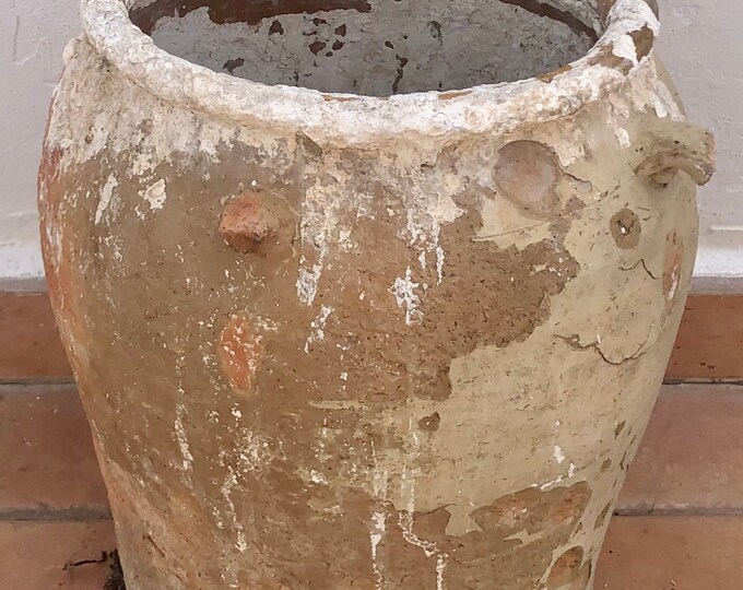 Antique Spanish Clay Pot Vintage Mediterranean Pottery Old Etsy