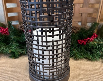 Vintage modern metal geometric candle holder entryway decor