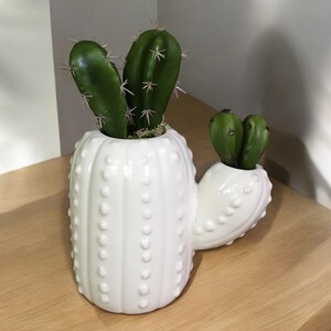 Faux cactus in a cactus pot gift for cactus lover hostess gift ceramic cactus container faux cactus succulents rustic cactus succulent pot