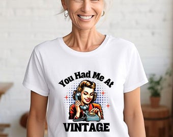 Retro vintage t-shirt brunch kaffe hantverk dejt