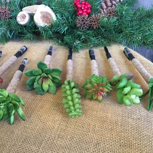 One faux Succulent pen/ faux succulent pens/ faux succulent gel pens / succulent decor/ office succulents/ office decor / gift for coworker